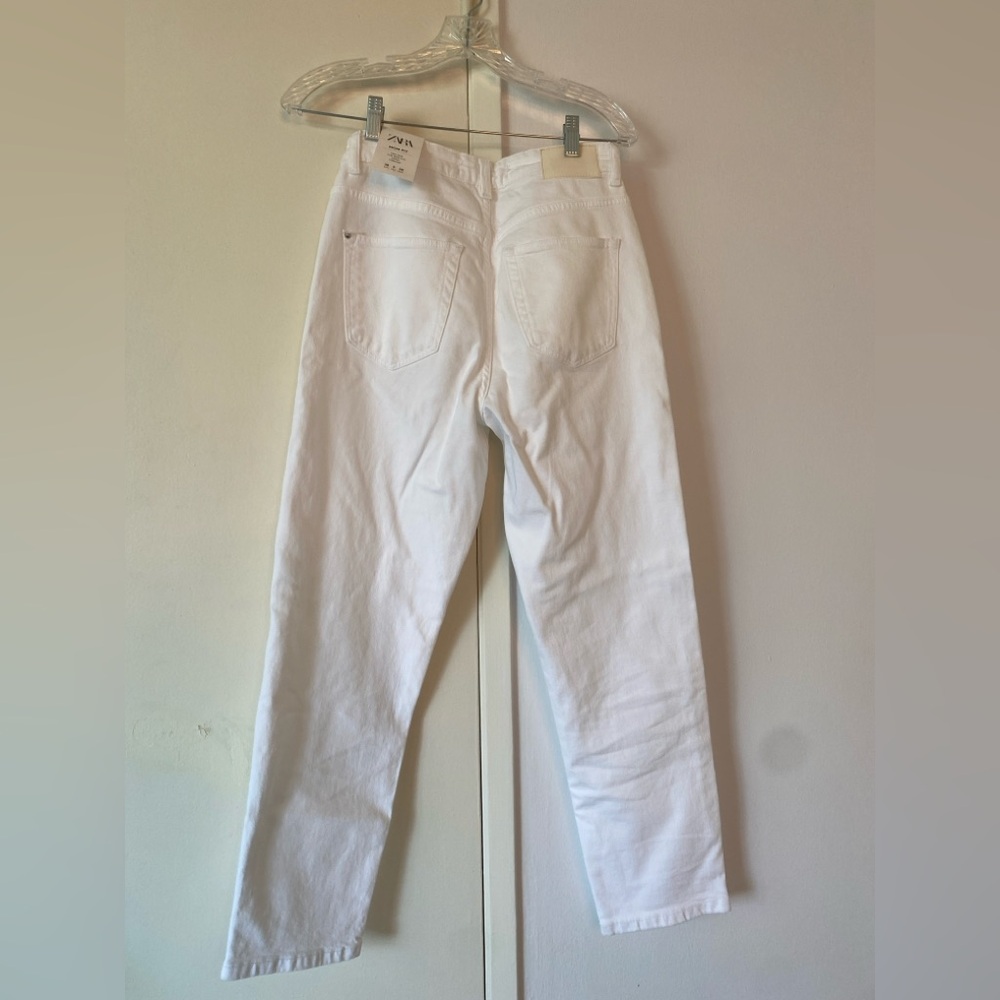 NWT WHITE ZARA MOM FIT DENIM JEANS SZ 6 - Picture 7 of 12